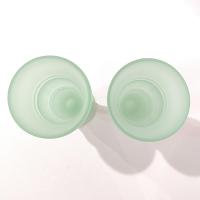 Vintage Indiana Glass Frosted Green Soda Fountain Glasses: Retro Milkshake Sundae Set of Two