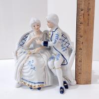 Vintage Victorian Courting Couple Porcelain Figurine, Wedding Anniversary Gift