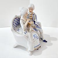 Vintage Victorian Courting Couple Porcelain Figurine, Wedding Anniversary Gift