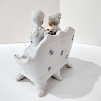 Vintage Victorian Courting Couple Porcelain Figurine, Wedding Anniversary Gift