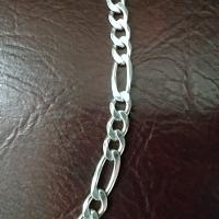 Vintage 925 Sterling Silver 18" Figaro 5mm Chain Necklace, Italian Silver Jewelry