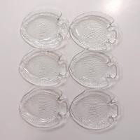 Vintage Arcoroc Poisson Clear Fish Shaped Bread and Butter Plates, Appetizer Plates, Set of 6