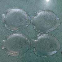 Vintage Arcoroc Poisson Clear Fish Shaped Dinner Plates, Set of Four