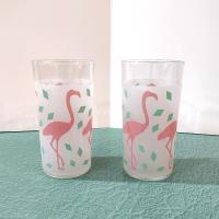 Vintage Flamingo Tom Collins Highball Glasses, Set of Two