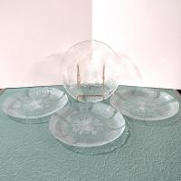 Vintage Arcoroc Fleur 7 1/2 Inch Luncheon Salad Plates, Set of 4