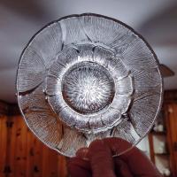 Vintage Arcoroc Fleur Saucers, Set of 4, Floral Tempered Glass