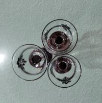 Partylite Forbidden Trio P91307 Stemmed Black Damask Votive Candle Holders, Set of Three, Discontinued Partylite Pattern