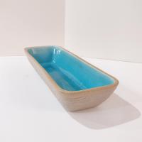 Vintage Pigeon Forge Pottery Ceramic Serving Dish, Blue and Tan Ceramic Planter