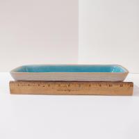 Vintage Pigeon Forge Pottery Ceramic Serving Dish, Blue and Tan Ceramic Planter