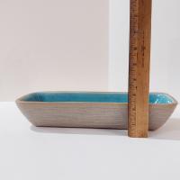 Vintage Pigeon Forge Pottery Ceramic Serving Dish, Blue and Tan Ceramic Planter