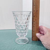 Vintage Fostoria American Clear Iced Tea Glass, UV Reactive Depression Pressed Glassware, Antique EAPG Glass