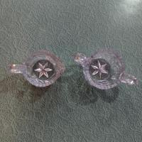 Vintage EAPG Etched Floral Design Open Sugar Bowl And Creamer Set