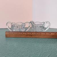 Vintage EAPG Etched Floral Design Open Sugar Bowl And Creamer Set