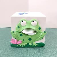 Vintage Green Frog Tissue Box Holder Dispenser, Spring Kleenex Box Cover
