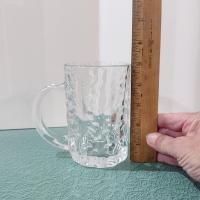 Vintage Mikasa Frostfire Clear Glass Beer Mugs, Set of Four