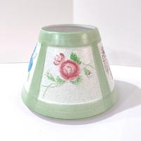 Vintage Large Floral Motif Ceramic Jar Candle Shade Topper, Country Cottage Candle Accessory