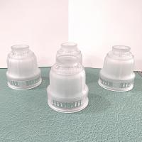 Vintage Art Deco Style Frosted and Clear Glass Lamp Shade, Replacement Bell Shaped Pendant Lamp Shade
