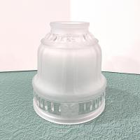 Vintage Art Deco Style Frosted and Clear Glass Lamp Shade, Replacement Bell Shaped Pendant Lamp Shade