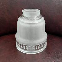 Vintage Art Deco Style Frosted and Clear Glass Lamp Shade, Replacement Bell Shaped Pendant Lamp Shade