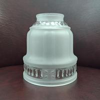 Vintage Art Deco Style Frosted and Clear Glass Lamp Shade, Replacement Bell Shaped Pendant Lamp Shade
