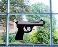 Stained Glass Hand Gun Suncatcher, Custom Colors Available