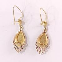 Vintage 22K Gold Filagree Sunburst Dangle Drop Earrings with Heart Accents