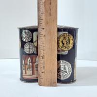 Vintage West Germany Biscuit Tin: World Monuments Design, Decorative Clover Shaped Metal Storage Container Box