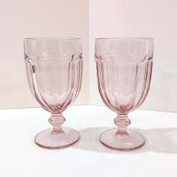 Vintage Pink Libbey Gibraltar Iced Tea Glasses, Set of 2, Duratuff Heavy Glassware
