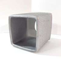 Vintage Hammered Glittery Silver Metal Tissue Box Cover Holder