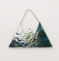 Stained Glass Mountains Suncatcher, Blue and Green Youghiogheny