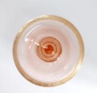 Vintage Glastonbury Rambler Rose Gold Rimmed Footed Mayonnaise Dip Bowl and Serving Plate