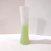 Vintage Libbey Lime Green and White Ombre Bud Vase, MCM Gradient Green Flower Vase