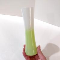 Vintage Libbey Lime Green and White Ombre Bud Vase, MCM Gradient Green Flower Vase