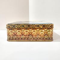 Vintage Francisco de Goya La Vendimia Large Square Tin Storage Container, Decorative Cookie Tin