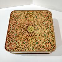 Vintage Francisco de Goya La Vendimia Large Square Tin Storage Container, Decorative Cookie Tin