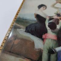 Vintage Francisco de Goya La Vendimia Large Square Tin Storage Container, Decorative Cookie Tin