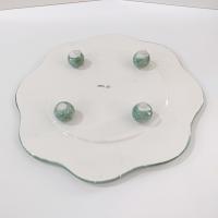 Vintage Green Gingham Plaid and Pumpkin Ceramic Jar Candle Shade and Plate Set, Fall Large Candle Topper