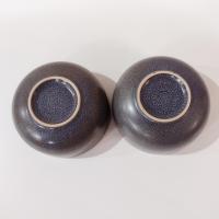 Vintage Gray Stoneware Soup Salad Cereal Bowls, Set of Two
