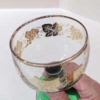 Vintage Green Roemer Wine Glasses with Gold Grapevine Design, Set of 2,  Beehive German Roemer Coupe Wine Glass