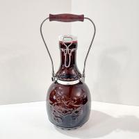 Vintage Large Glass Beer Growler, Ocean Pride Crab Beer Growler Bottle with Ceramic Rubber Gasket Lid