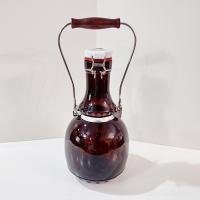 Vintage Large Glass Beer Growler, Ocean Pride Crab Beer Growler Bottle with Ceramic Rubber Gasket Lid