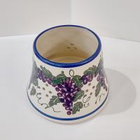 Vintage Grape Vine Ceramic Jar Candle Shade, Purple, Green, Blue and White Candle Topper Accessory