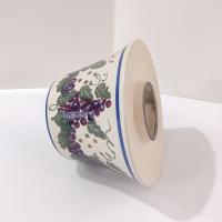 Vintage Grape Vine Ceramic Jar Candle Shade, Purple, Green, Blue and White Candle Topper Accessory