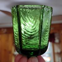 Vintage Green Hexagonal Sconce Pegged Votive Candle Cup