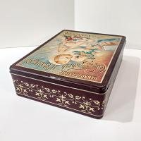 Vintage Hannoversche Cakes-Fabrik Hinged Tin Box, Retro German H. Bahlsen Advertising Metal Tin Container