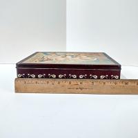 Vintage Hannoversche Cakes-Fabrik Hinged Tin Box, Retro German H. Bahlsen Advertising Metal Tin Container