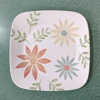 Vintage Corelle Happy Days 9 Inch Square Luncheon Plates, Set of 3