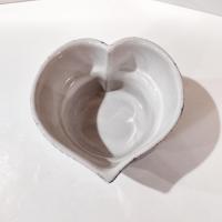 Vintage Blue Spongeware Ceramic Heart Shaped Bowl / Planter Pot, Bennington Potters Morning Glory Blue Heart Baker Bowl
