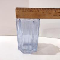 Glass Hause Blue Ribbed Flower Glasses, Set of Three, FabFitFun Collaboration Limited Edition Glasses