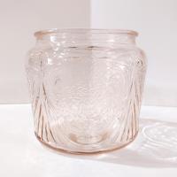 Vintage Hazel Atlas Royal Lace Pink Glass Cookie Biscuit Jar, 1930's Depression Glass Jar